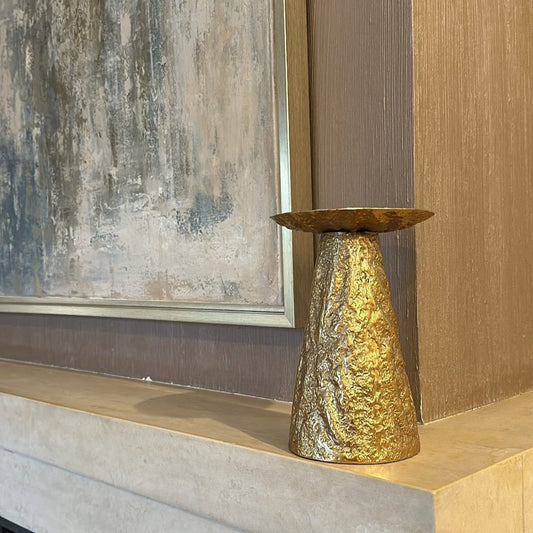 Candle Holder, Gold, 22cm