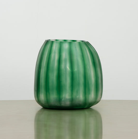 Anna Green Vase with Strip Cut